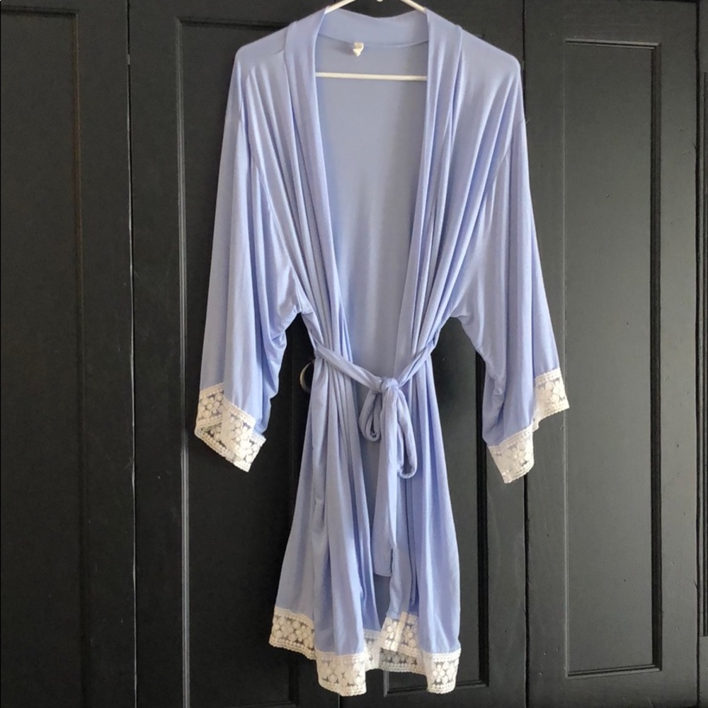 Light Blue Maternity Robe